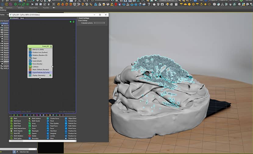 Using Tyflow to create the cheese shavings on the cicchetto renders